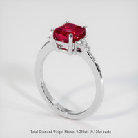 2.16 Ct. Ruby Ring, Platinum 950 2