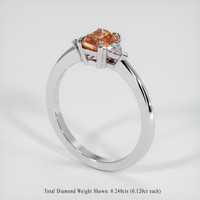 1.03 Ct. Padparadscha Sapphire Ring, Platinum 950 2