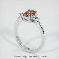 1.64 Ct. Orangish Brown Sapphire Ring, Platinum 950 2