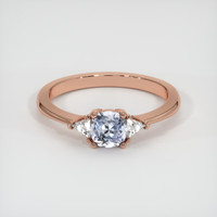 0.60 Ct. Greyish Blue Sapphire Ring, 14K Rose Gold 1