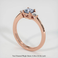 0.60 Ct. Greyish Blue Sapphire Ring, 18K Rose Gold 2