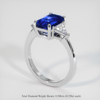 2.57 Ct. Blue Sapphire Ring, 10K White Gold 2