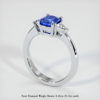 1.16 Ct. Sapphire Ring, 14K White Gold 2