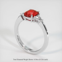 1.64 Ct. Ruby Ring, 14K White Gold 2