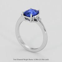 2.12 Ct. Blue Sapphire Ring, 14K White Gold 2