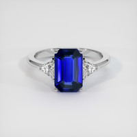 3.03 Ct. Blue Sapphire Ring, 18K White Gold 1