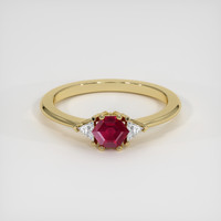 0.67 Ct. Ruby Ring, 14K Yellow Gold 1