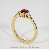 0.67 Ct. Ruby Ring, 14K Yellow Gold 2