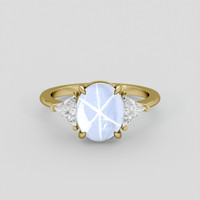 4.14 Ct. White Sapphire Ring, 14K Yellow Gold 1
