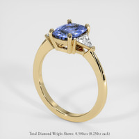2.00 Ct. Blue Sapphire Ring, 14K Yellow Gold 2