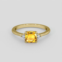 1.47 Ct. Orangish Yellow Sapphire Ring, 14K Yellow Gold 1