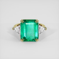 8.73 Ct. Emerald Ring, 18K Yellow Gold 1