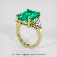 8.73 Ct. Emerald Ring, 18K Yellow Gold 2