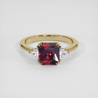 2.72 Ct. Red Rhodolite Garnet Ring, 18K Yellow Gold 1