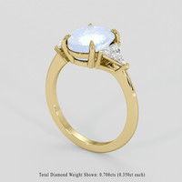 4.14 Ct. White Sapphire Ring, 18K Yellow Gold 2