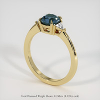 1.56 Ct. Blue Sapphire Ring, 18K Yellow Gold 2