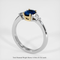 0.75 Ct. Sapphire Ring, 14K Yellow & White 2