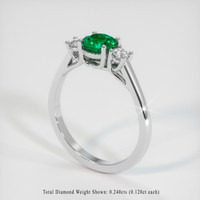 0.92 Ct. Emerald Ring, Platinum 950 2