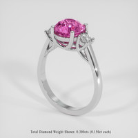 2.66 Ct. Pink Sapphire Ring, Platinum 950 2