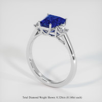 2.06 Ct. Blue Sapphire Ring, 10K White Gold 2