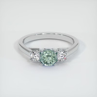 0.79 Ct. Green Sapphire Ring, 10K White Gold 1