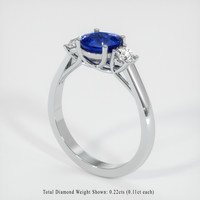 1.10 Ct. Sapphire Ring, 14K White Gold 2