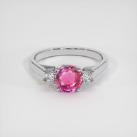 1.23 Ct. Pink Sapphire Ring, 14K White Gold 1