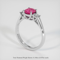 1.23 Ct. Pink Sapphire Ring, 14K White Gold 2