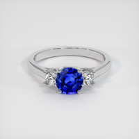 1.09 Ct. Blue Sapphire Ring, 18K White Gold 1