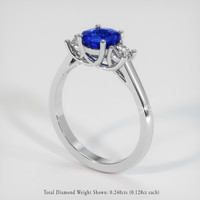1.09 Ct. Blue Sapphire Ring, 18K White Gold 2