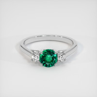 1.04 Ct. Emerald Ring, 18K White Gold 1