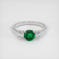 0.95 Ct. Emerald Ring, 18K White Gold 1