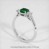 0.95 Ct. Emerald Ring, 18K White Gold 2