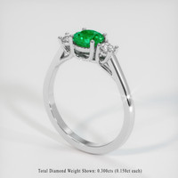 0.89 Ct. Emerald Ring, 18K White Gold 2