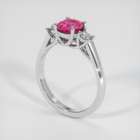 1.23 Ct. Pink Sapphire Ring, 18K White Gold 2