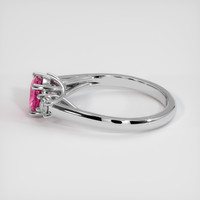 1.23 Ct. Pink Sapphire Ring, 18K White Gold 4