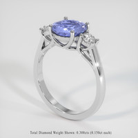 2.13 Ct. Violet Sapphire Ring, 18K White Gold 2