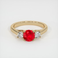 1.10 Ct. Pinkish Red Ruby Ring, 10K Yellow Gold 1