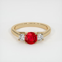 1.20 Ct. Pinkish Red Ruby Ring, 10K Yellow Gold 1