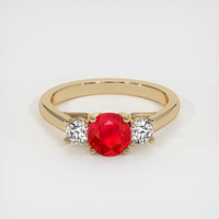 1.20 Ct. Pinkish Red Ruby Ring, 10K Yellow Gold 1
