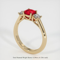 1.20 Ct. Pinkish Red Ruby Ring, 10K Yellow Gold 2