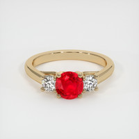 1.10 Ct. Ruby Ring, 14K Yellow Gold 1