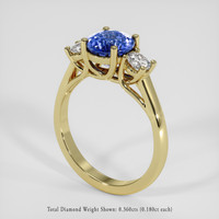 2.06 Ct. Blue Sapphire Ring, 14K Yellow Gold 2