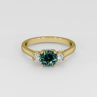 1.19 Ct. Bluish Green Sapphire Ring, 14K Yellow Gold 1