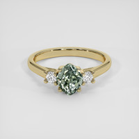 1.22 Ct. Green Sapphire Ring, 14K Yellow Gold 1