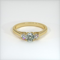0.63 Ct. Green Sapphire Ring, 14K Yellow Gold 1