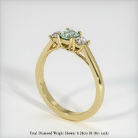 0.63 Ct. Green Sapphire Ring, 14K Yellow Gold 2