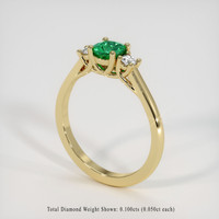 0.42 Ct. Emerald Ring, 18K Yellow Gold 2