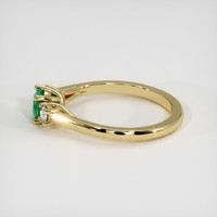 0.42 Ct. Emerald Ring, 18K Yellow Gold 4