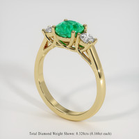 1.20 Ct. Emerald Ring, 18K Yellow Gold 2